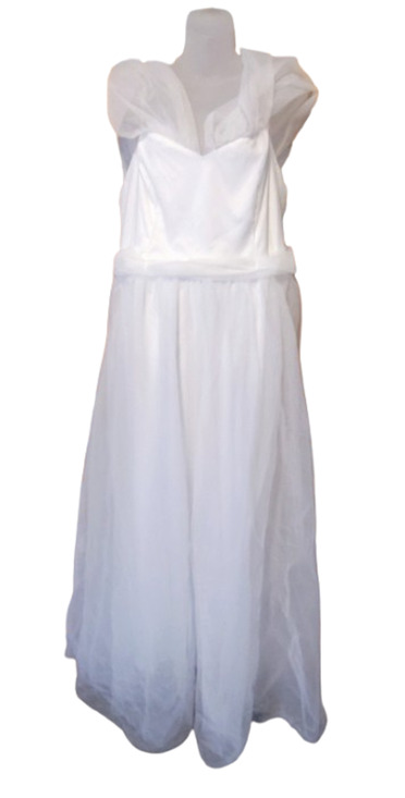 COMPONENT Dresses & Skirts - COMPONENT Women’s White Elegant Formal Gown Puff Sleeve Maxi Dress Size L BG34